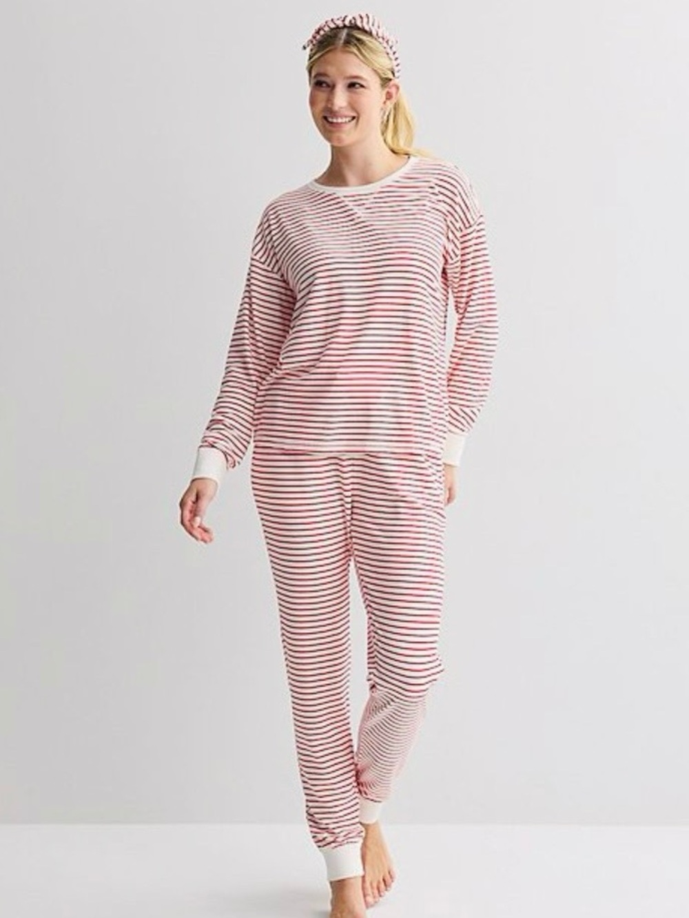Sonoma Red & White Striped Long-Sleeve Pajama Set